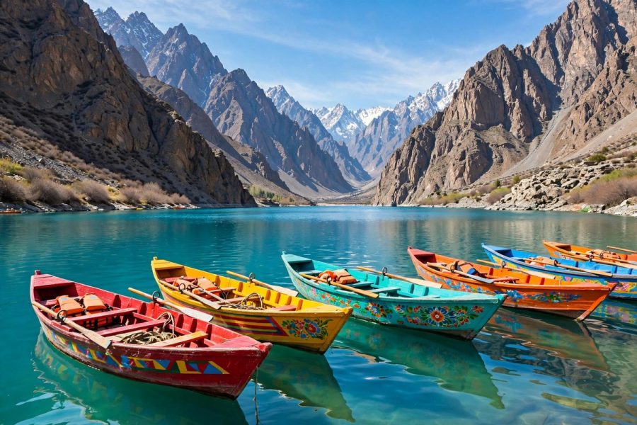 Boating at Attabad Lake
