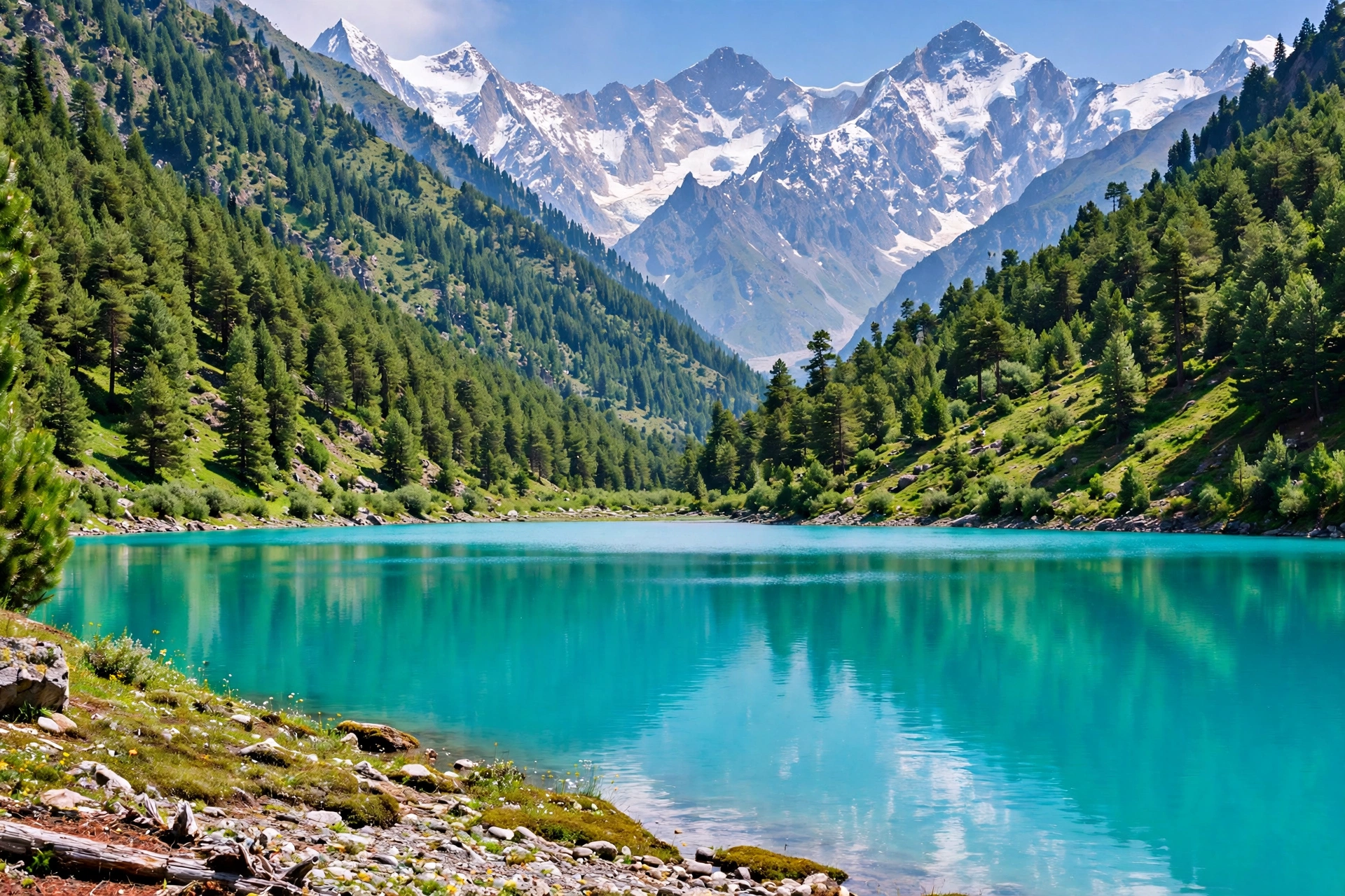 Naltar Valley lake scene